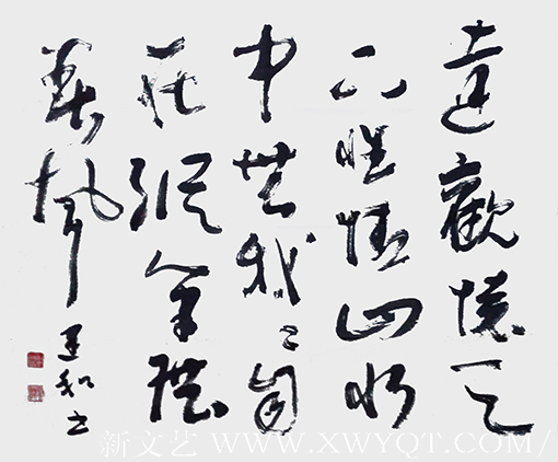 侯建和作品 自作诗《述怀》规格：67cmx67cm